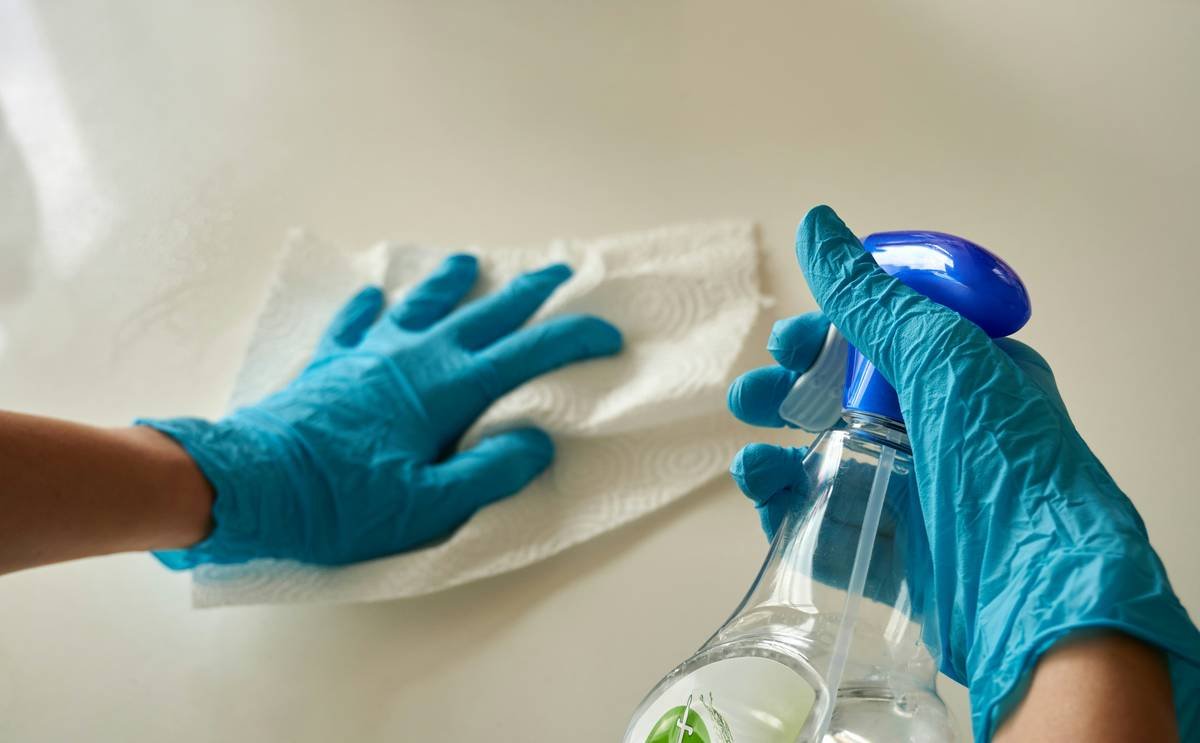 Microscopic view of organic toxic dust particles in household air samples